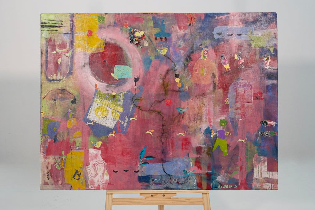 Original Garden Mixed Media Abstract by Beth Little  - 36x48 Inches