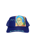'Made In His Image' Hand-Painted & Embroidered Portrait on a Purple Strap-back Trucker by Makenna Morales • Unisex