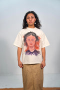 Hand-Painted ‘Love’ Portrait on a Boxy Cropped Tee by Little b • Unisex • L