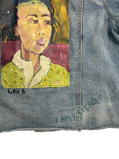 1/1 Portrait Denim Jacket by Little b (Size: M) - I AM REVEALED