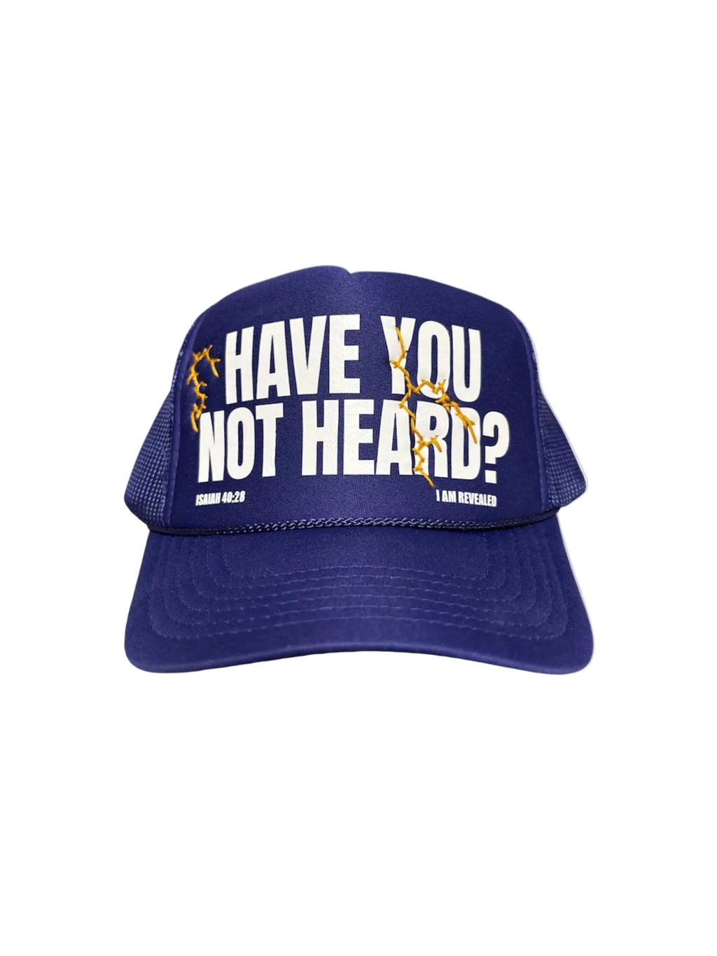Hand-Stitched Lightning on Purple Trucker