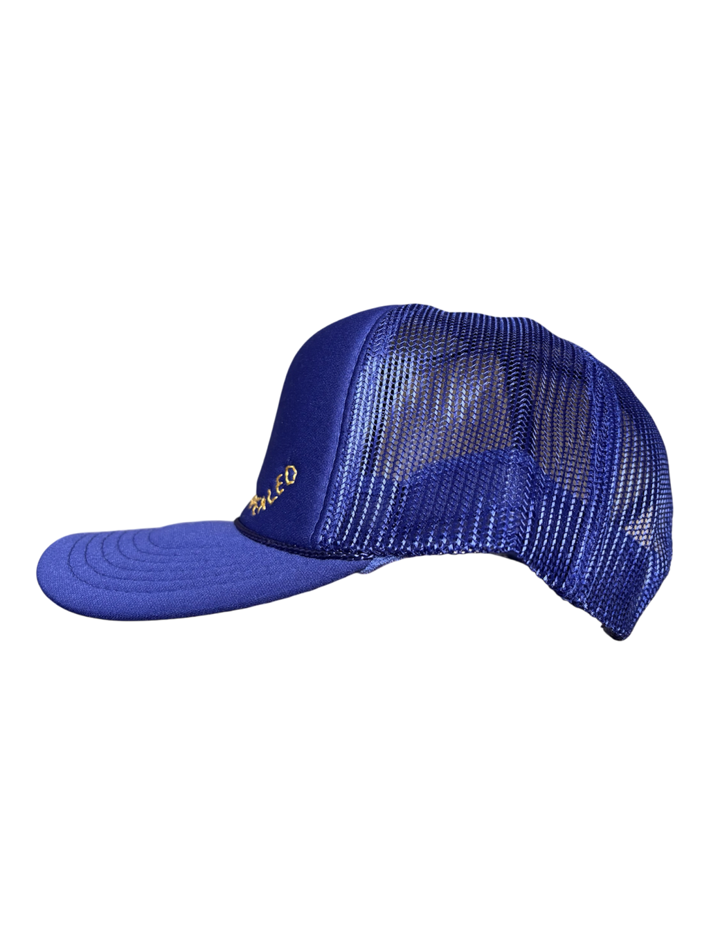 Hand-Embroidered Wildflower on Purple Strap-back Trucker by JBM • Unisex