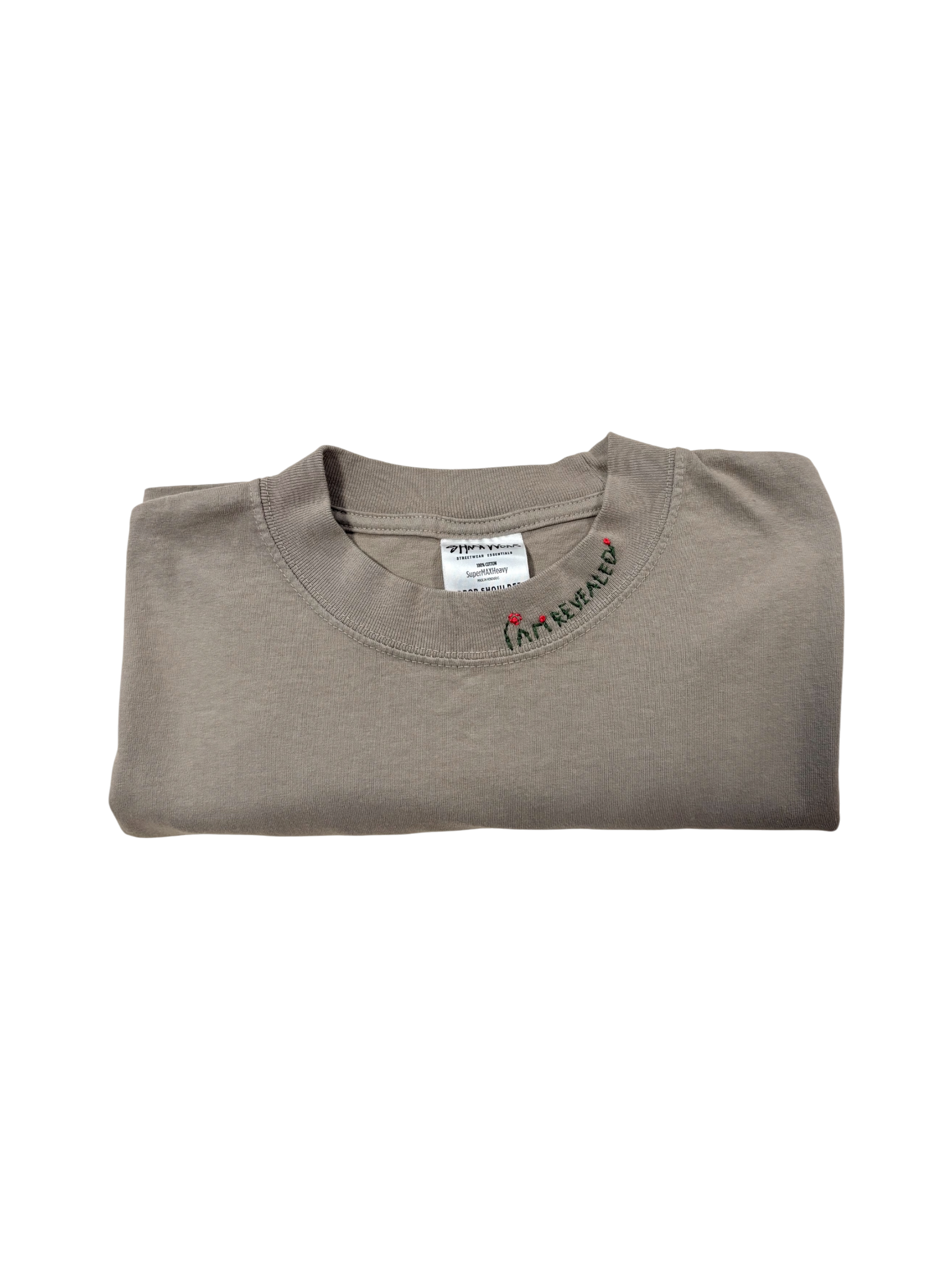 IAR Hand-Stitched Rose Design on Oversized Drop Shoulder Boxy Tee by JBM • Unisex • L