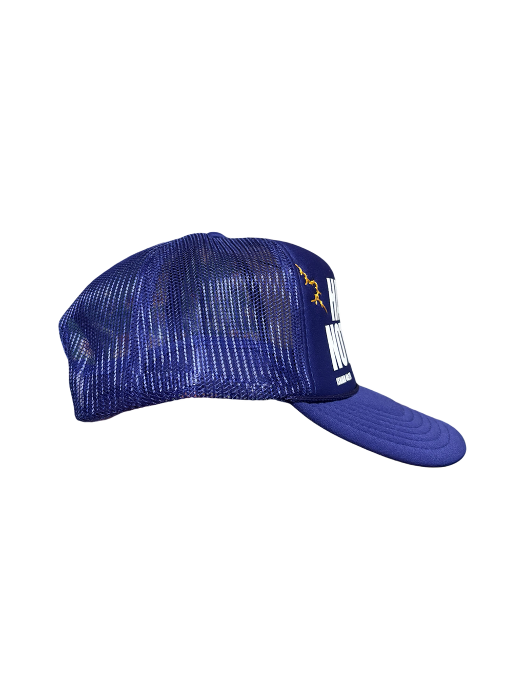 Hand-Stitched Lightning on Purple Trucker