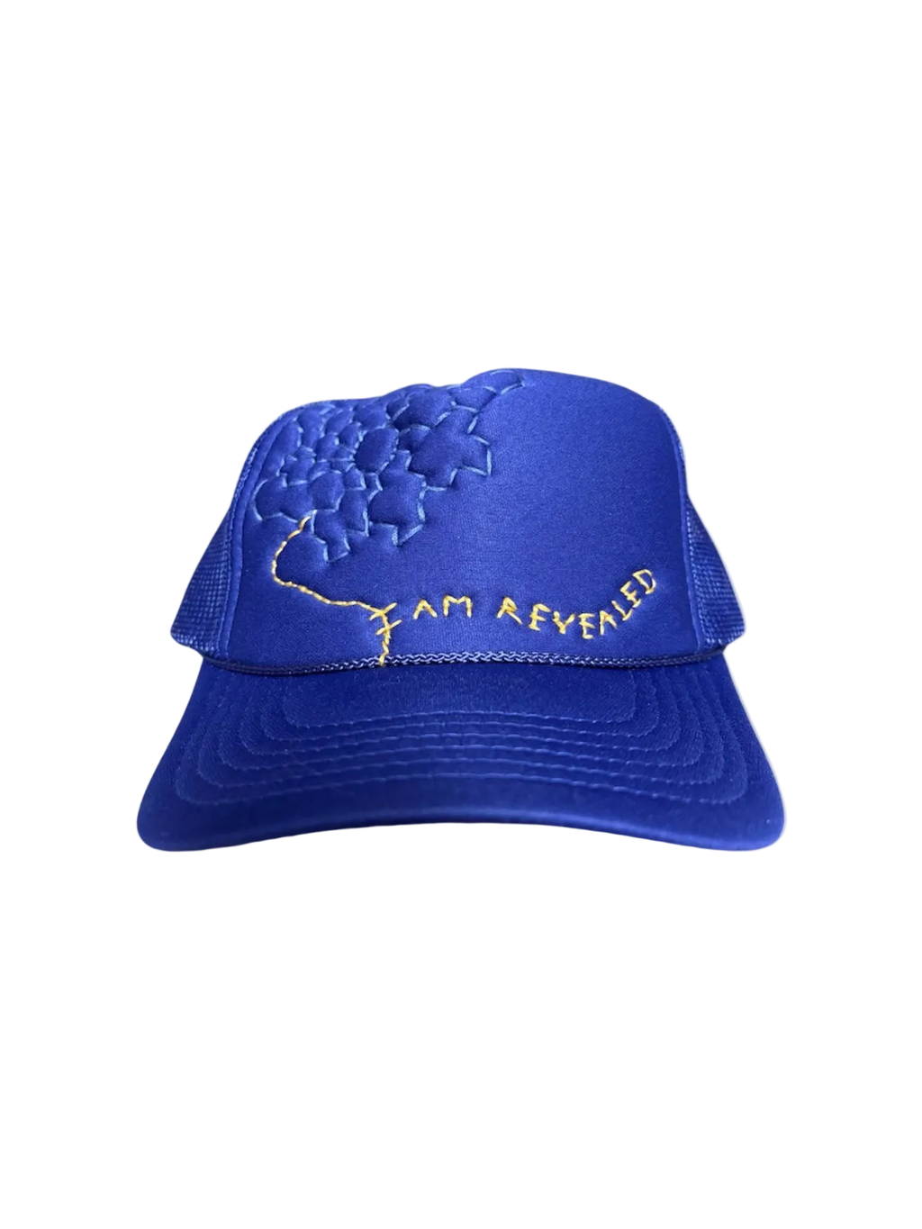Hand-Embroidered Wildflower on Purple Strap-back Trucker by JBM • Unisex