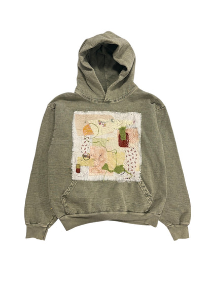 1/1 Stitched Mineral Green Hoodie by Little b (Size: S) - I AM REVEALED