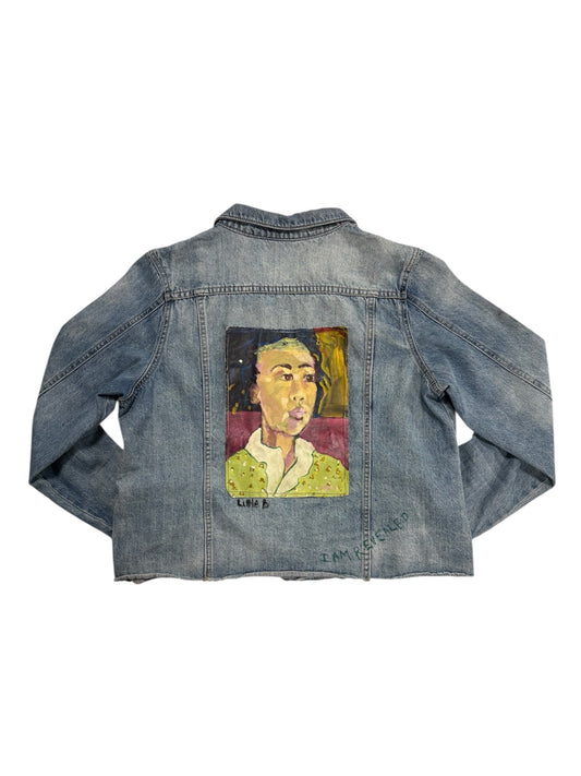 1/1 Portrait Denim Jacket by Little b (Size: M) - I AM REVEALED
