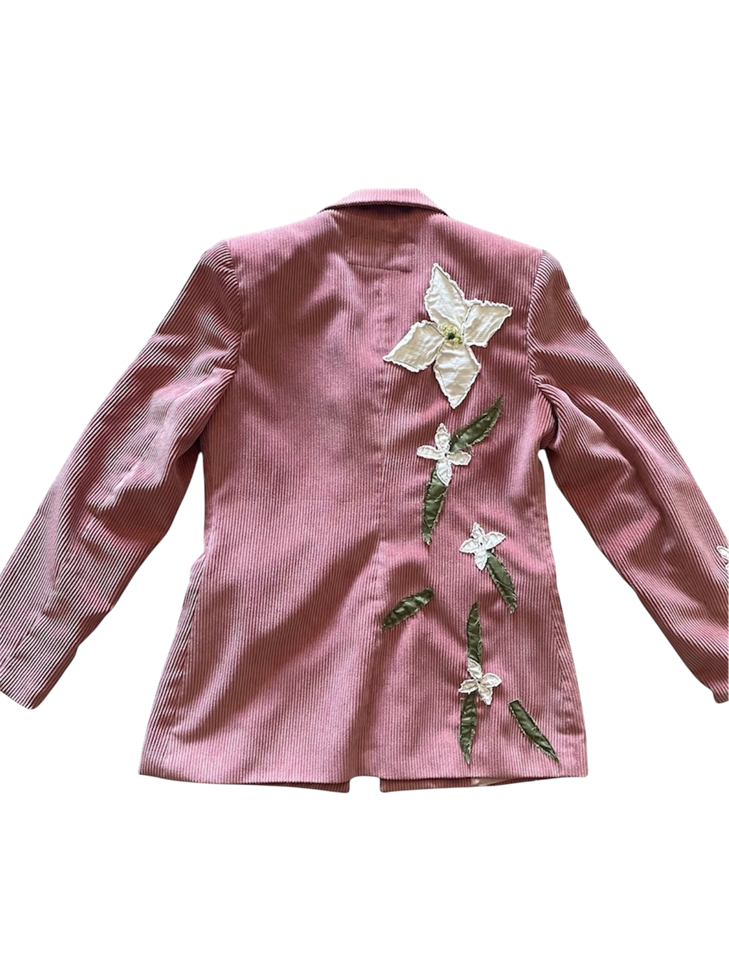Stitched Flower Design on Pink Jacket by The Kings Misfit Kid • Women’s • M