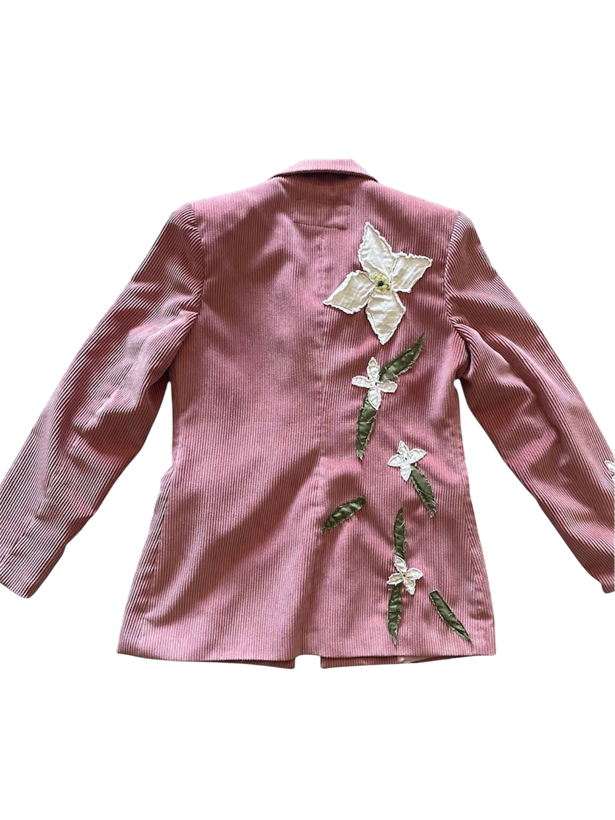Stitched Flower Design on Pink Jacket by The Kings Misfit Kid • Women’s • M