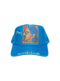 'Made In His Image' Hand-Painted & Embroidered Portrait on a Blue Strap-back Trucker by Makenna Morales • Unisex