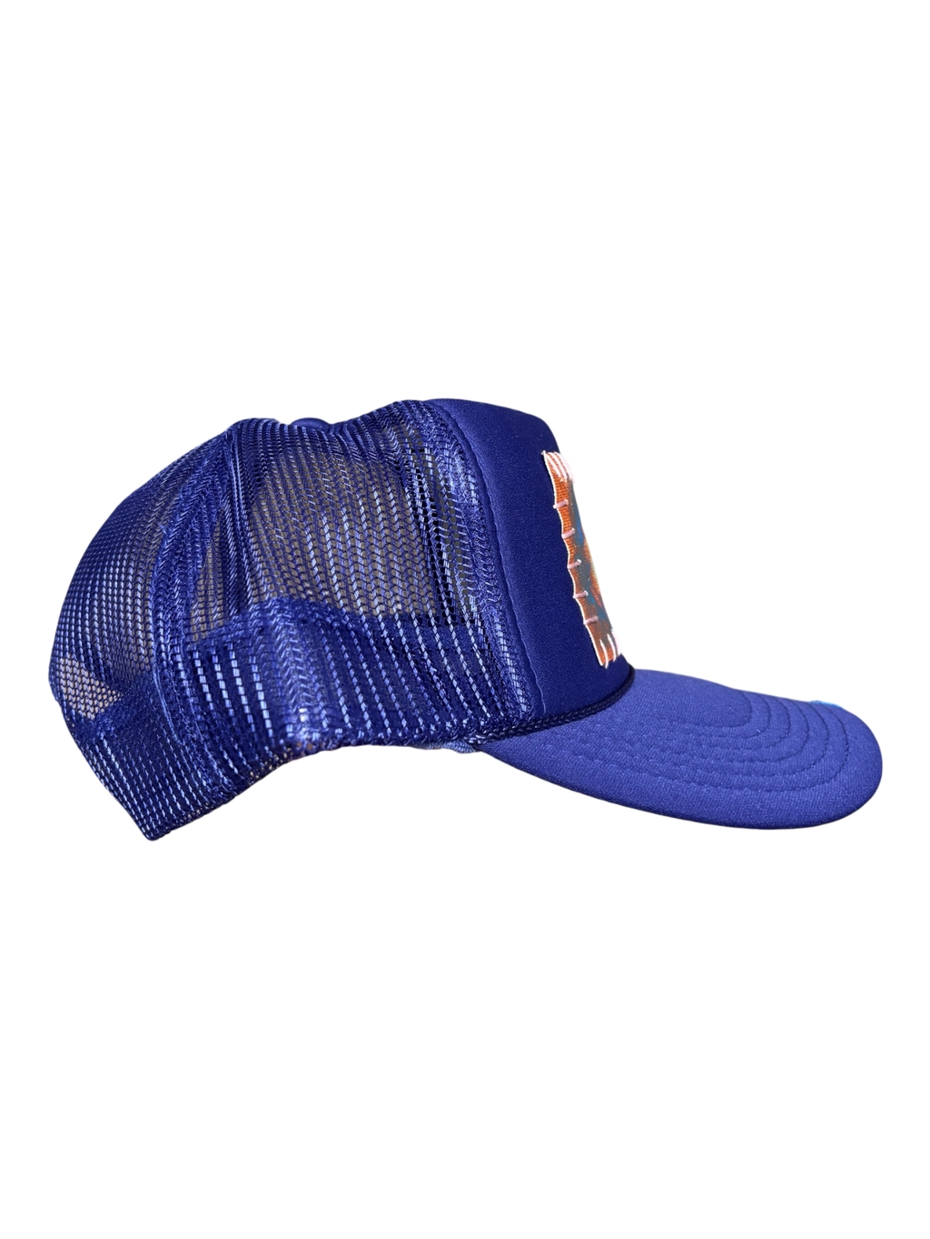 'Made In His Image' Hand-Painted & Embroidered Portrait on a Purple Strap-back Trucker by Makenna Morales • Unisex