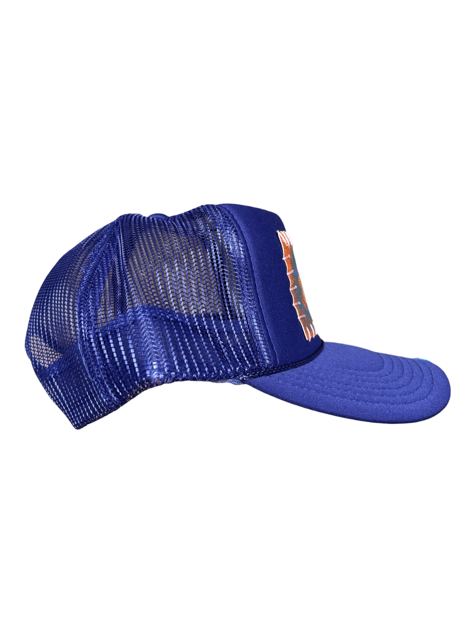 'Made In His Image' Hand-Painted & Embroidered Portrait on a Purple Strap-back Trucker by Makenna Morales • Unisex