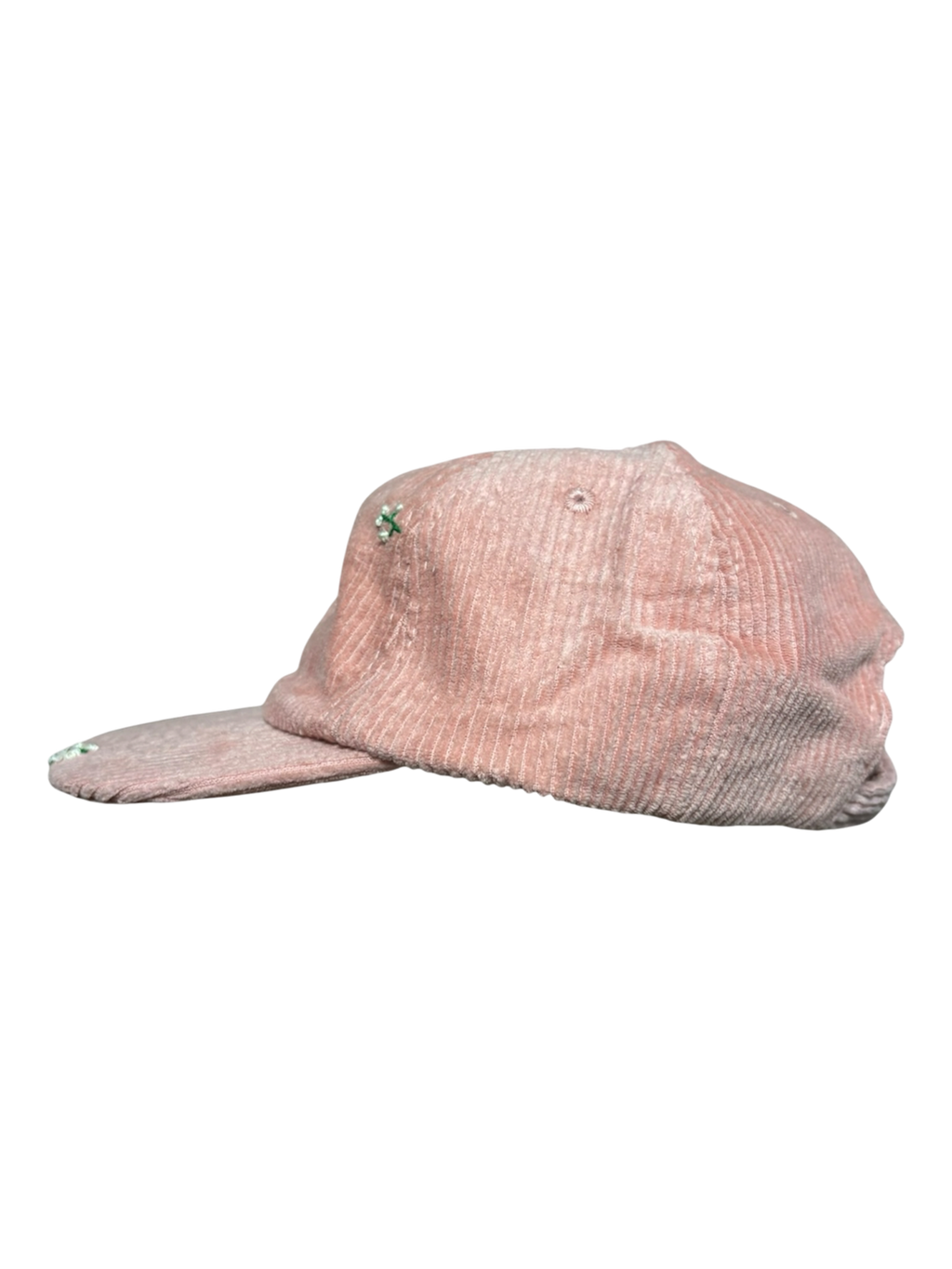 Hand-Stitched Baby’s Breath Flowers on Suede Strapback by JBM • Unisex
