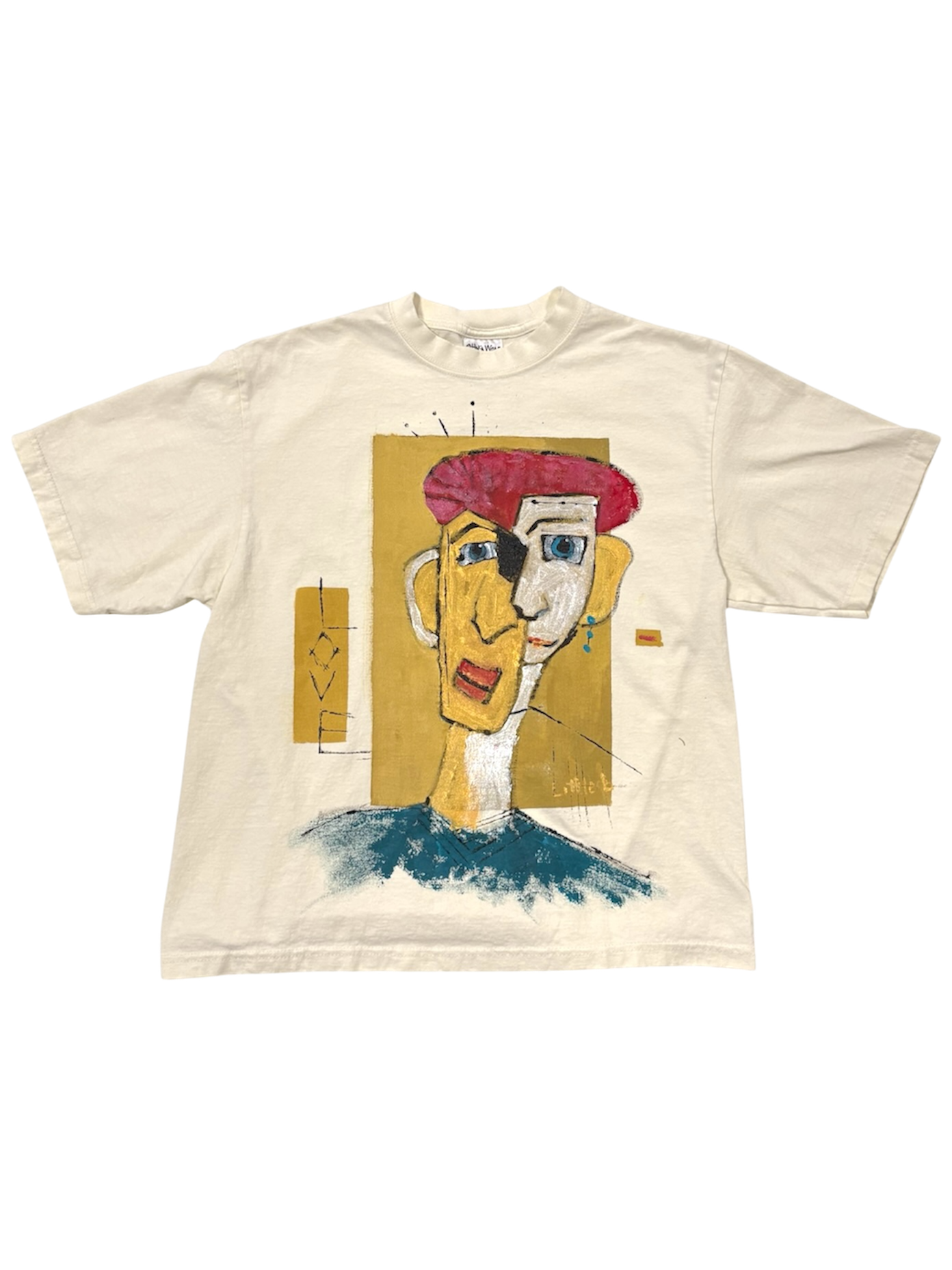 Hand-Painted ‘Love’ Boxy Cropped Tee by Little b • Unisex • L