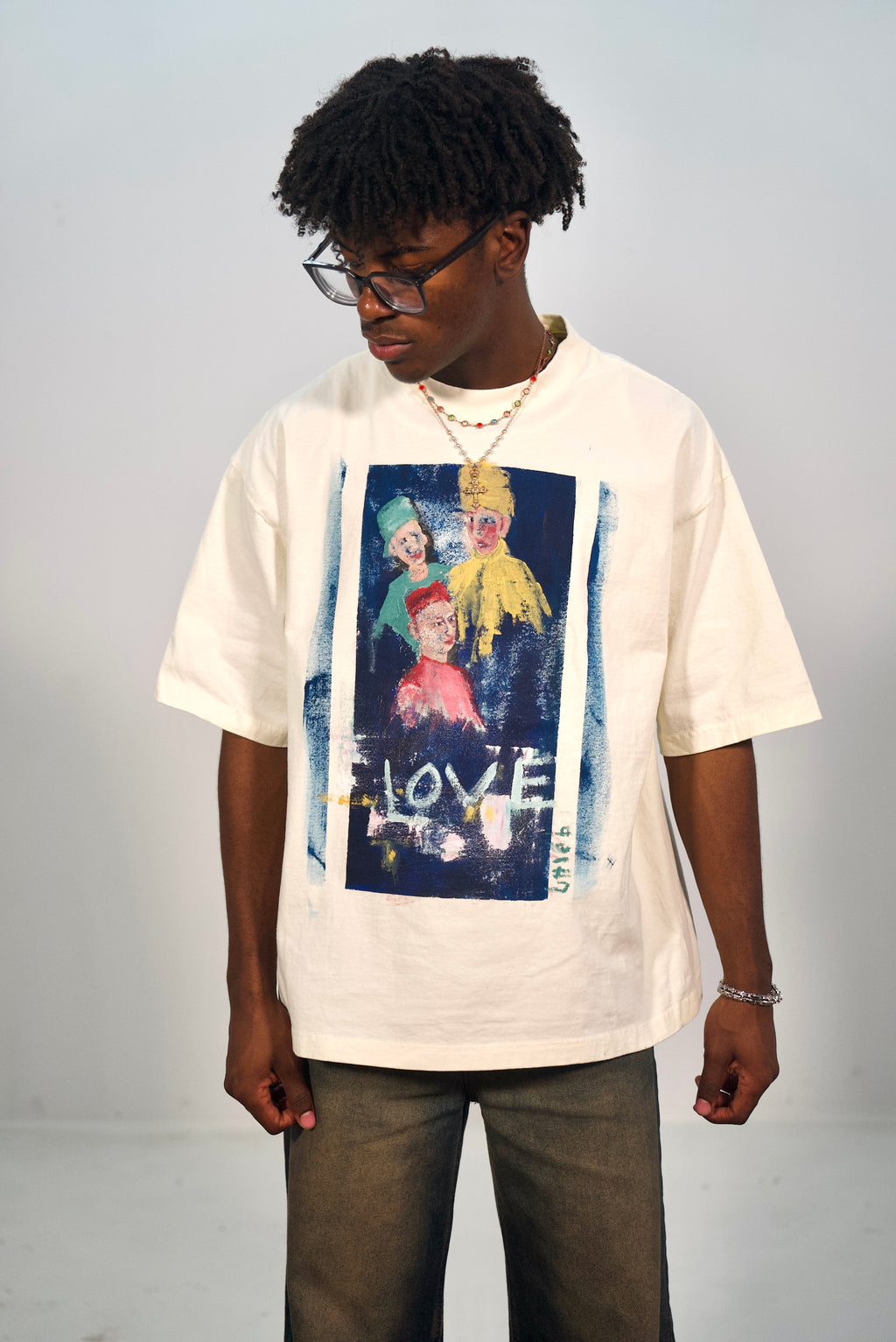 Hand-Painted ‘So Loved’ Boxy Cropped Tee by Little b • Unisex • 2XL