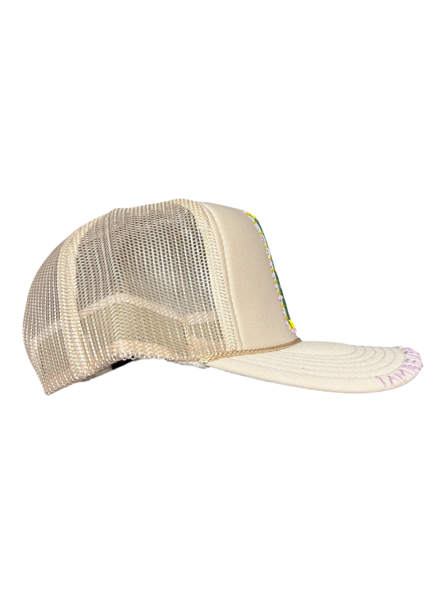 'Be A Light' Hand-Painted & Stitched Abstract Art on Strap-back Trucker by Makenna M. • Unisex