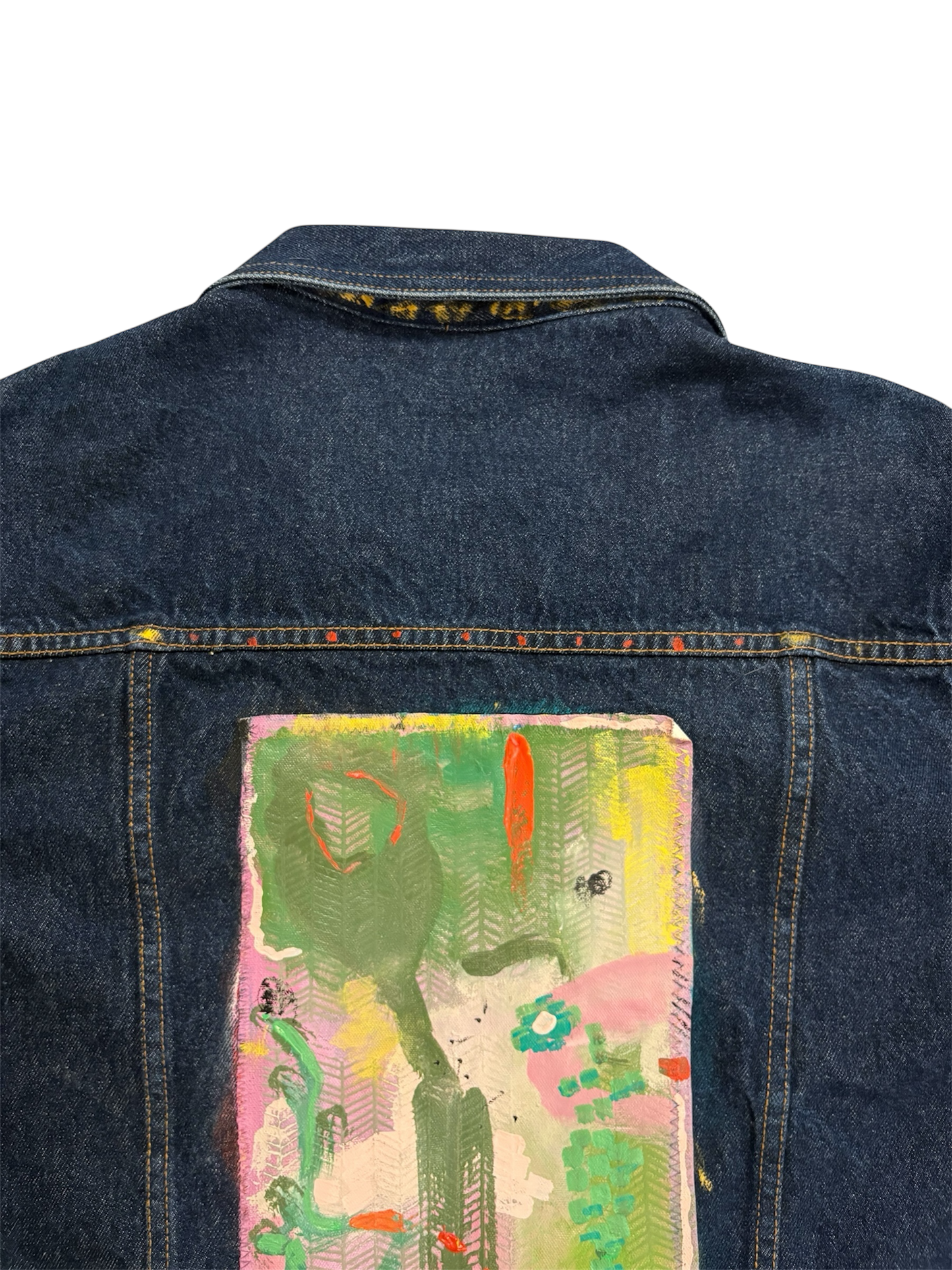 Abstract Denim Jacket by Little b (Size: Cropped M)