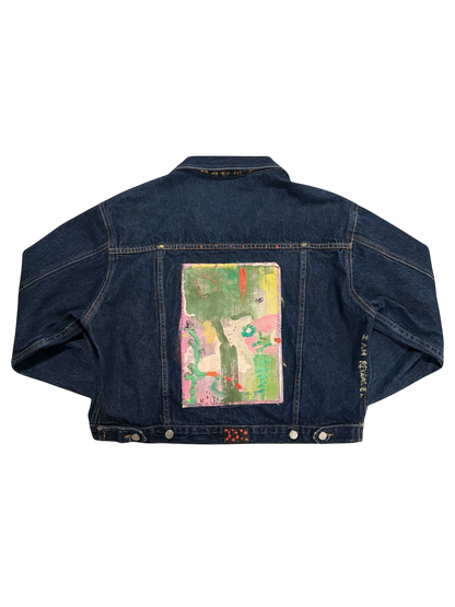 Abstract Denim Jacket by Little b (Size: Cropped M)