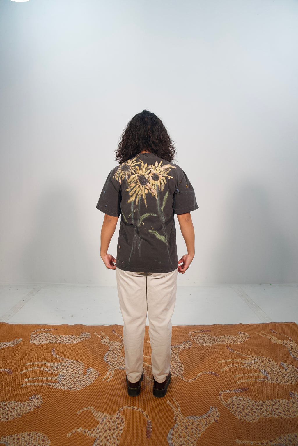 Hand-Painted Sunflower ‘Hope’ Tee by Little b • Unisex • S