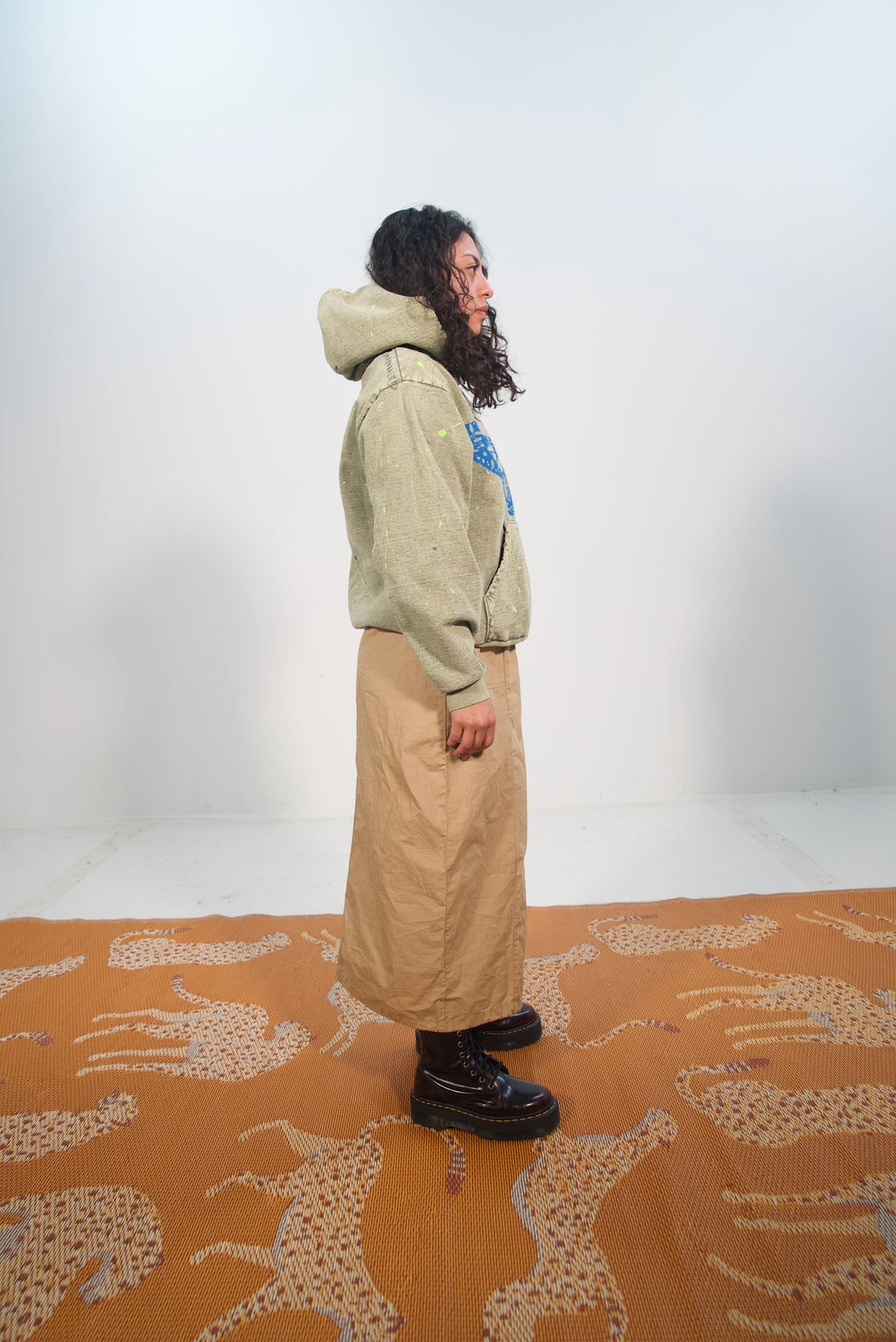 Hand-Painted and Splattered Butterfly Design on Heavy-Weight Hoodie by Little b • Unisex • S