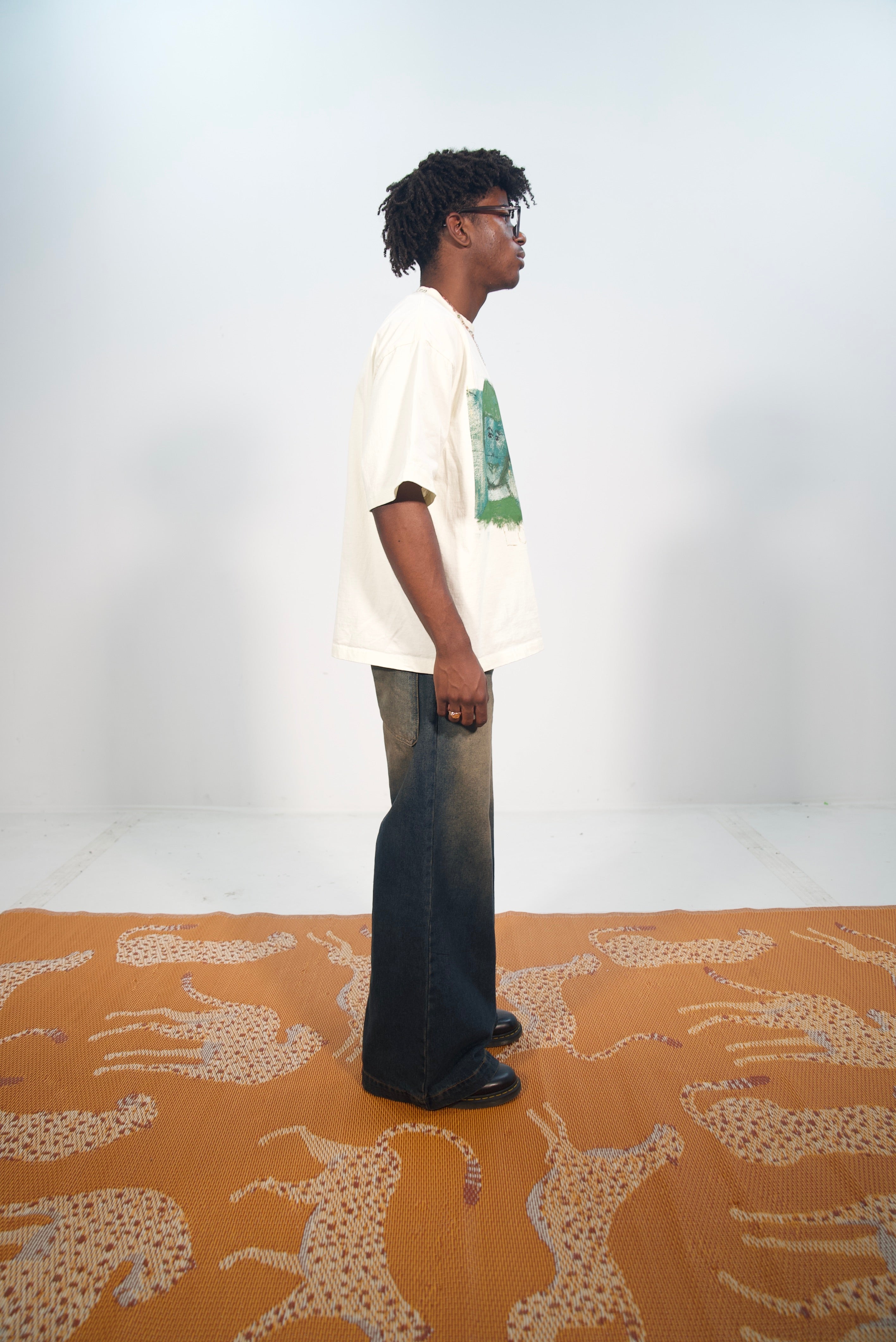 Hand-Painted ‘Love’ Portraits on Boxy Cropped Tee by Little b • Unisex • 2XL