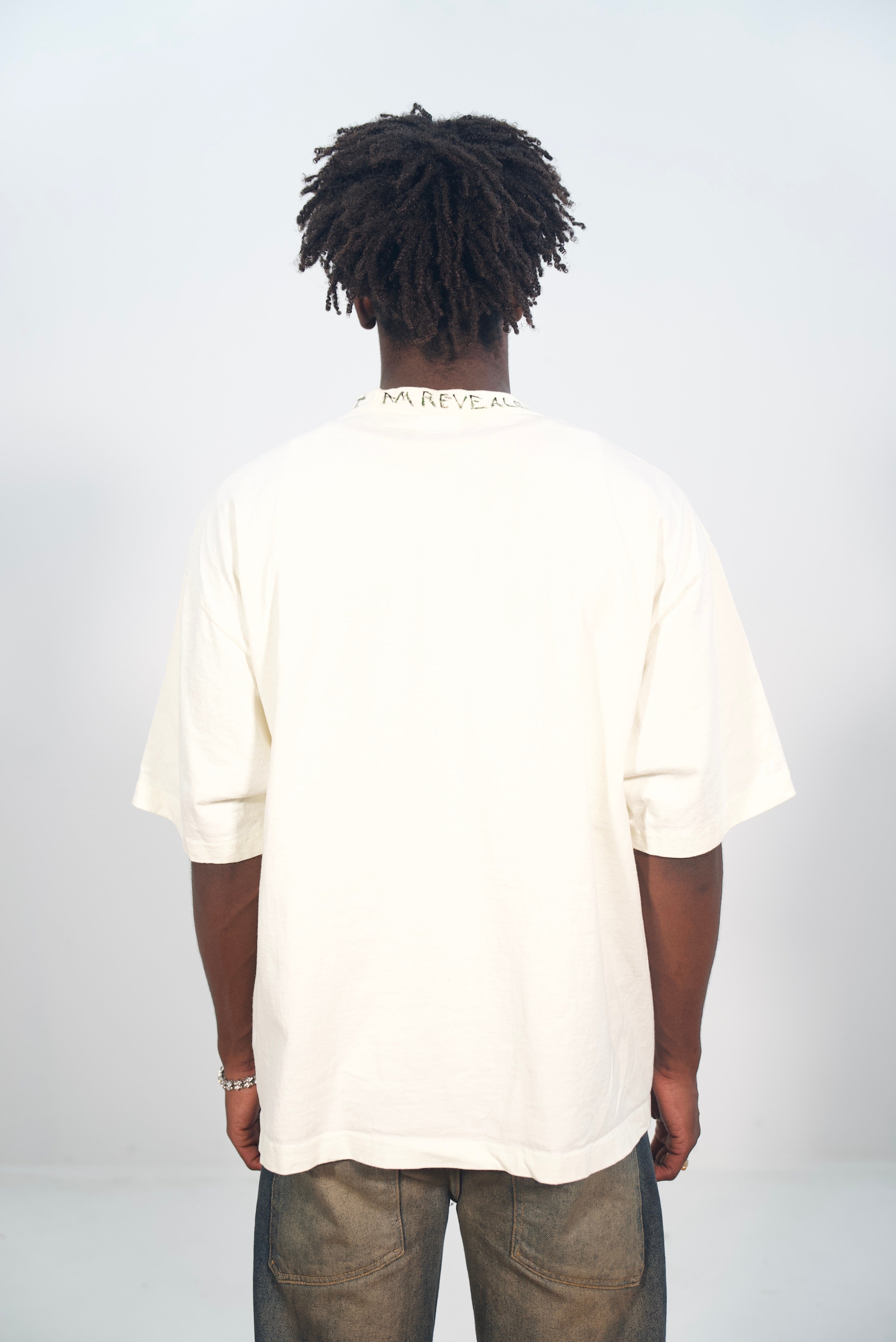 Hand-Painted ‘Love’ Portraits on Boxy Cropped Tee by Little b • Unisex • 2XL