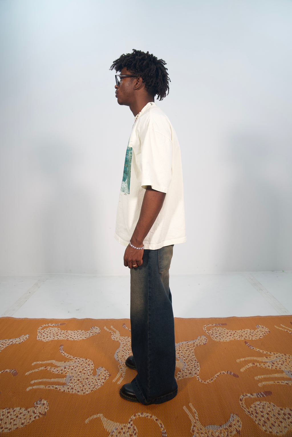 Hand-Painted ‘Love’ Portraits on Boxy Cropped Tee by Little b • Unisex • 2XL