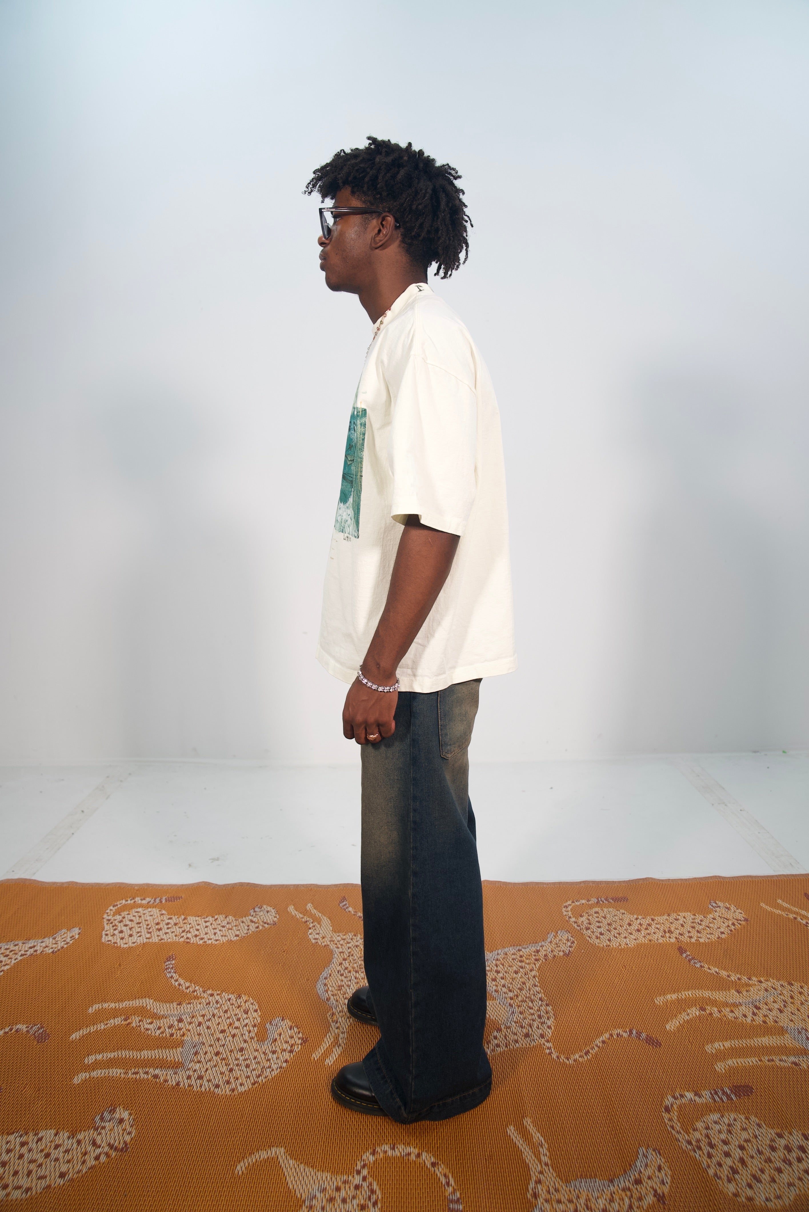 Hand-Painted ‘Love’ Portraits on Boxy Cropped Tee by Little b • Unisex • 2XL