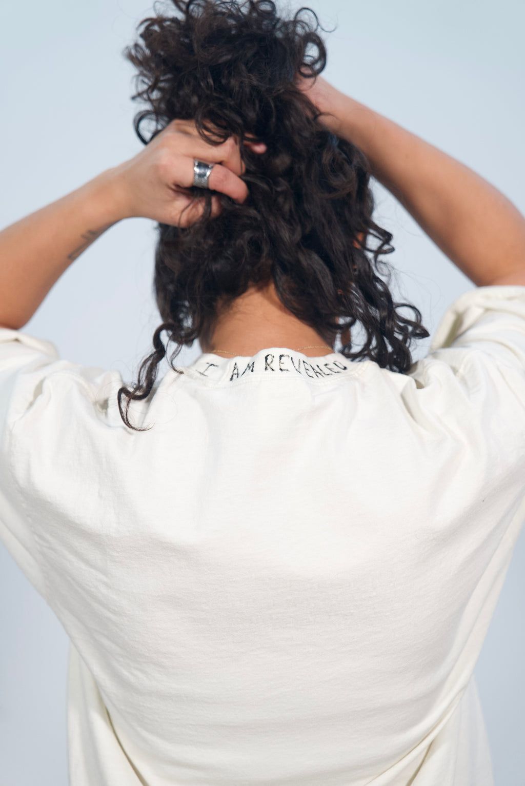 Hand-Painted ‘Love’ Boxy Cropped Tee by Little b • Unisex • L