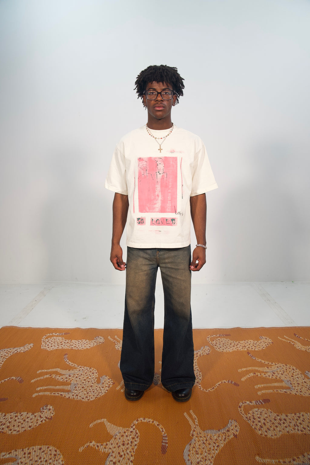 Hand-Painted ‘So Loved’ Boxy Cropped Tee by Little b • Unisex • XL