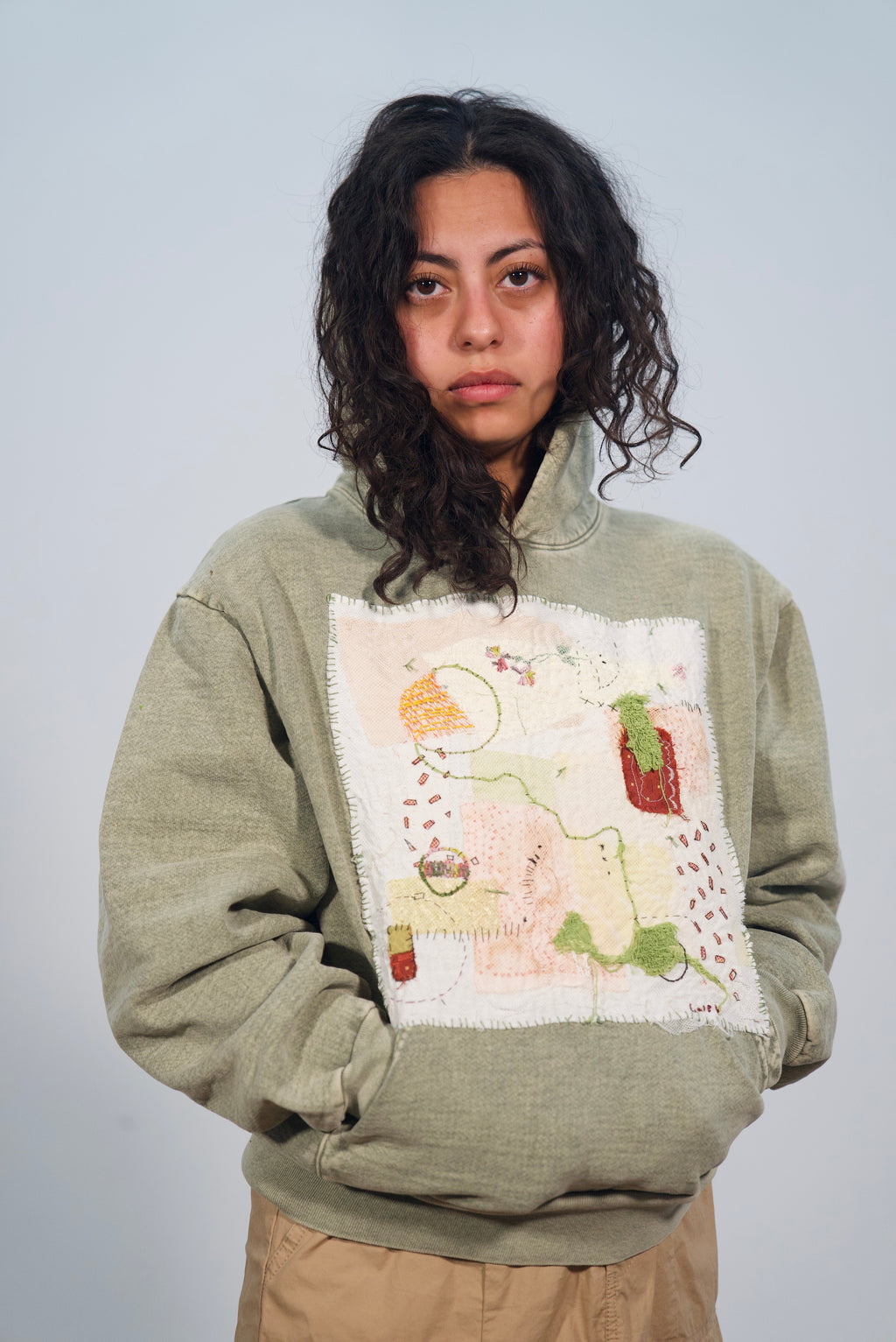 Hand-Stitched Design on Heavy-Weight Hoodie by Little b • Unisex • S