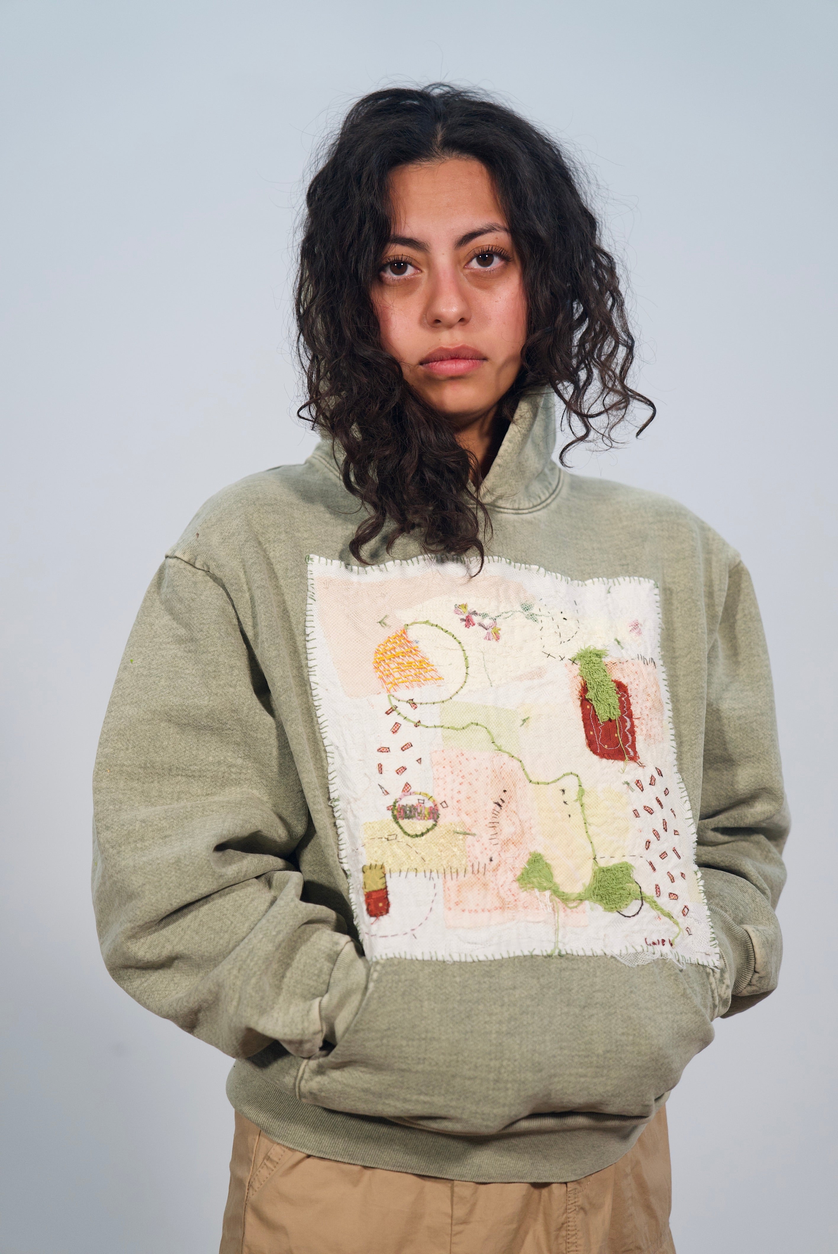 Hand-Stitched Design on Heavy-Weight Hoodie by Little b • Unisex • S