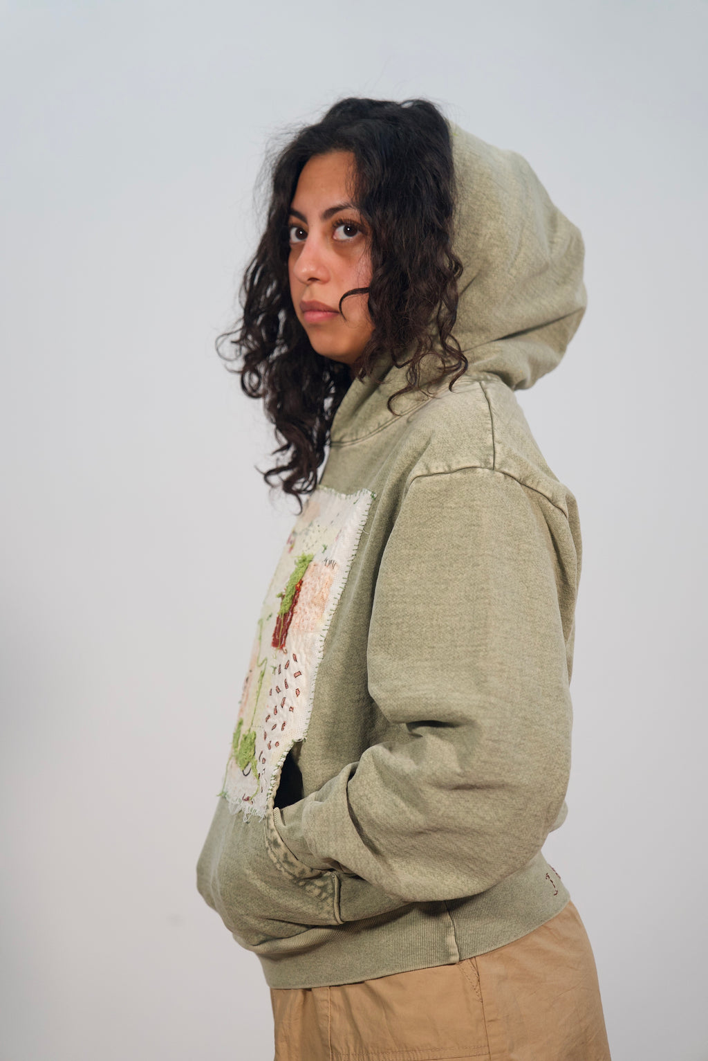 Hand-Stitched Design on Heavy-Weight Hoodie by Little b • Unisex • S