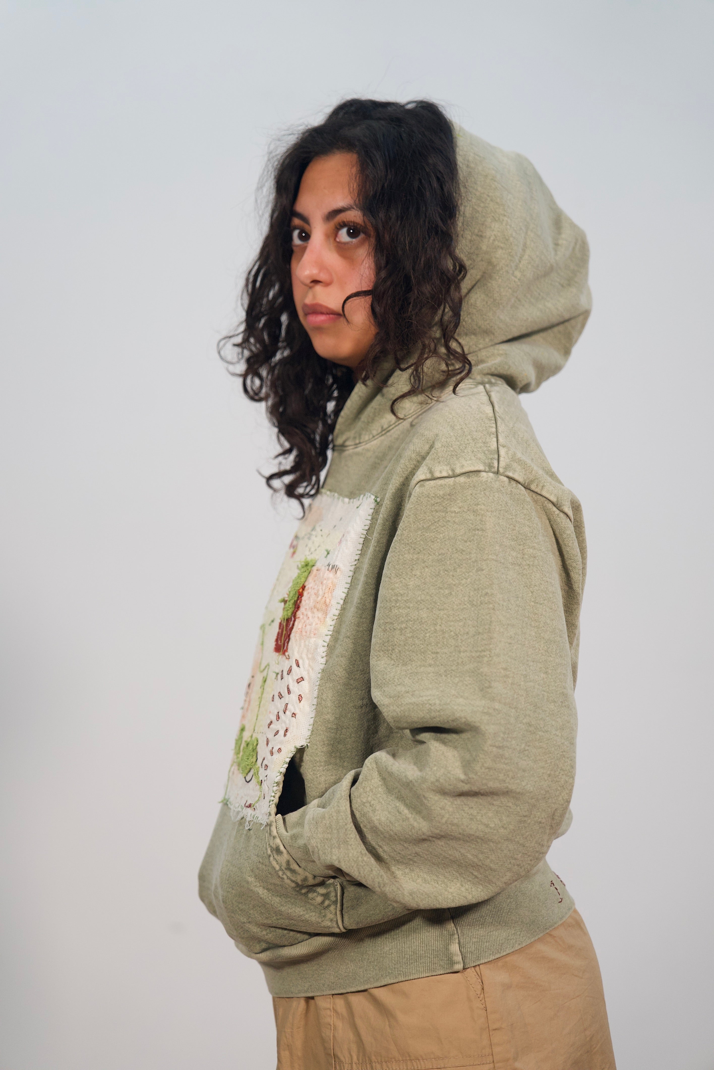 Hand-Stitched Design on Heavy-Weight Hoodie by Little b • Unisex • S