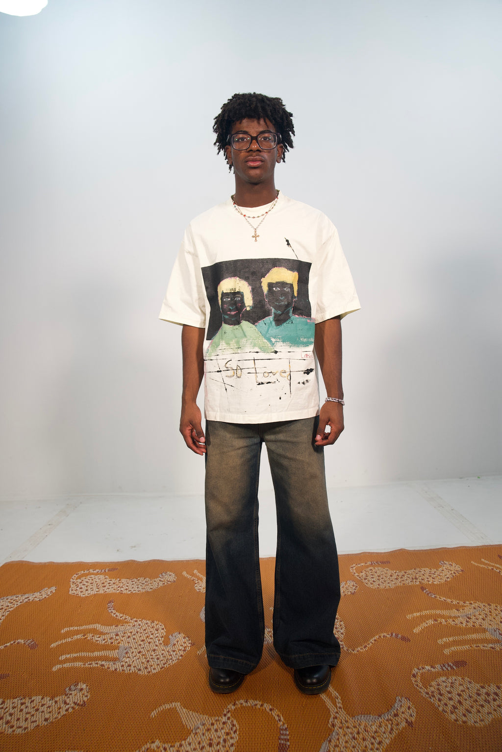 Hand-Painted Portraits on Boxy Cropped ‘So Loved’ Tee by Little b • 2XL