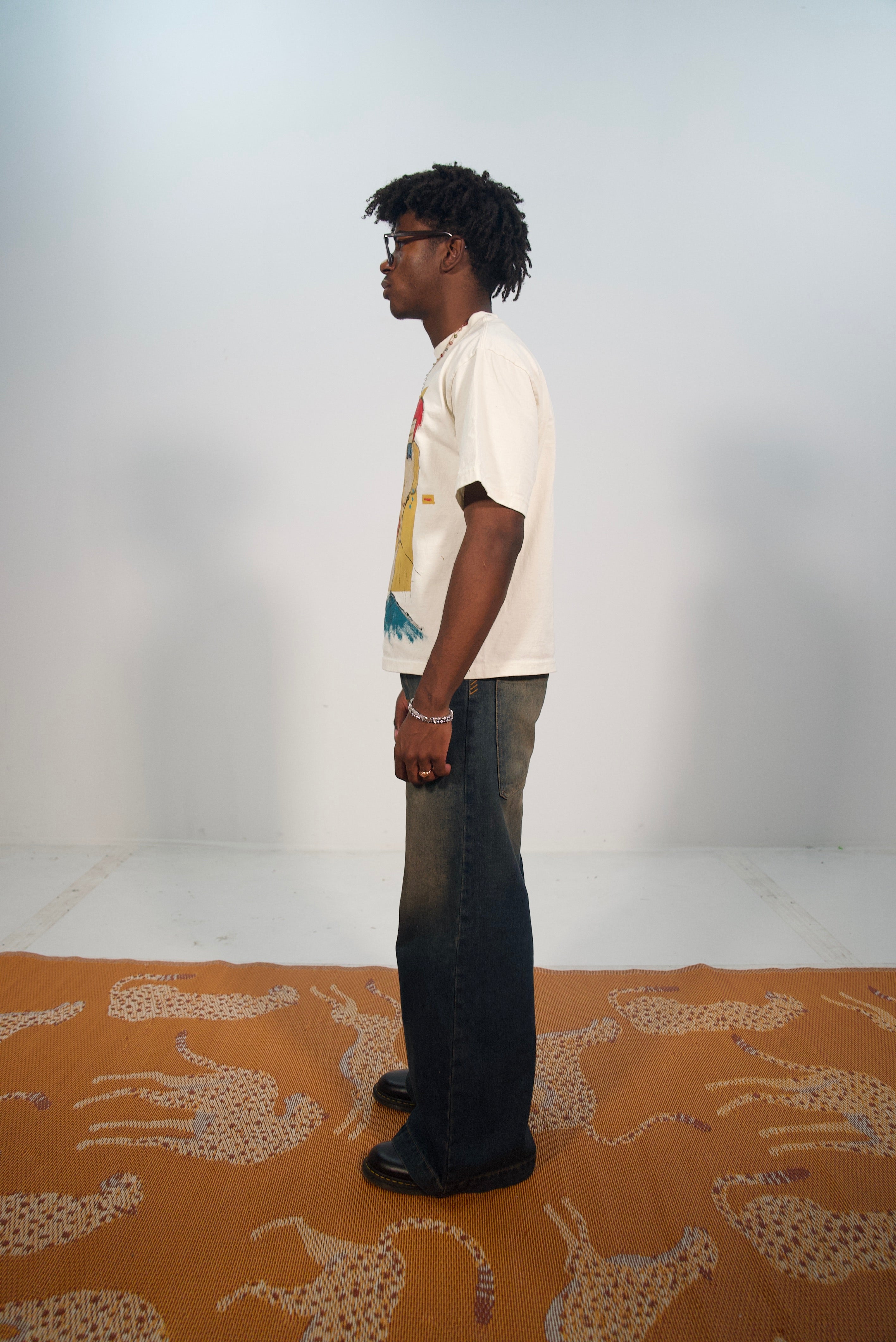 Hand-Painted ‘Love’ Boxy Cropped Tee by Little b • Unisex • L