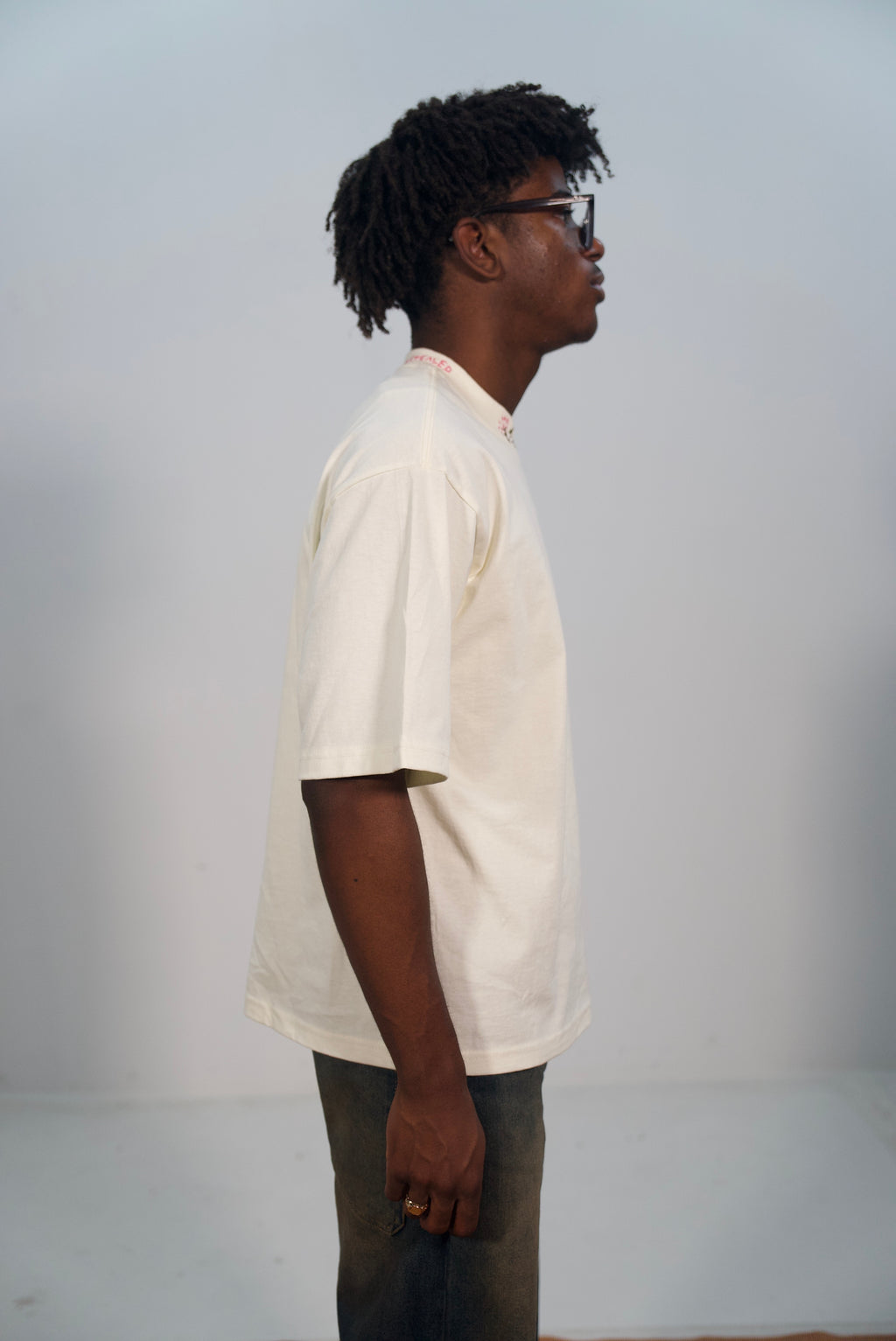 IAR Hand-Stitched Vine Design on Boxy Cropped Tee by JBM • Unisex • XL