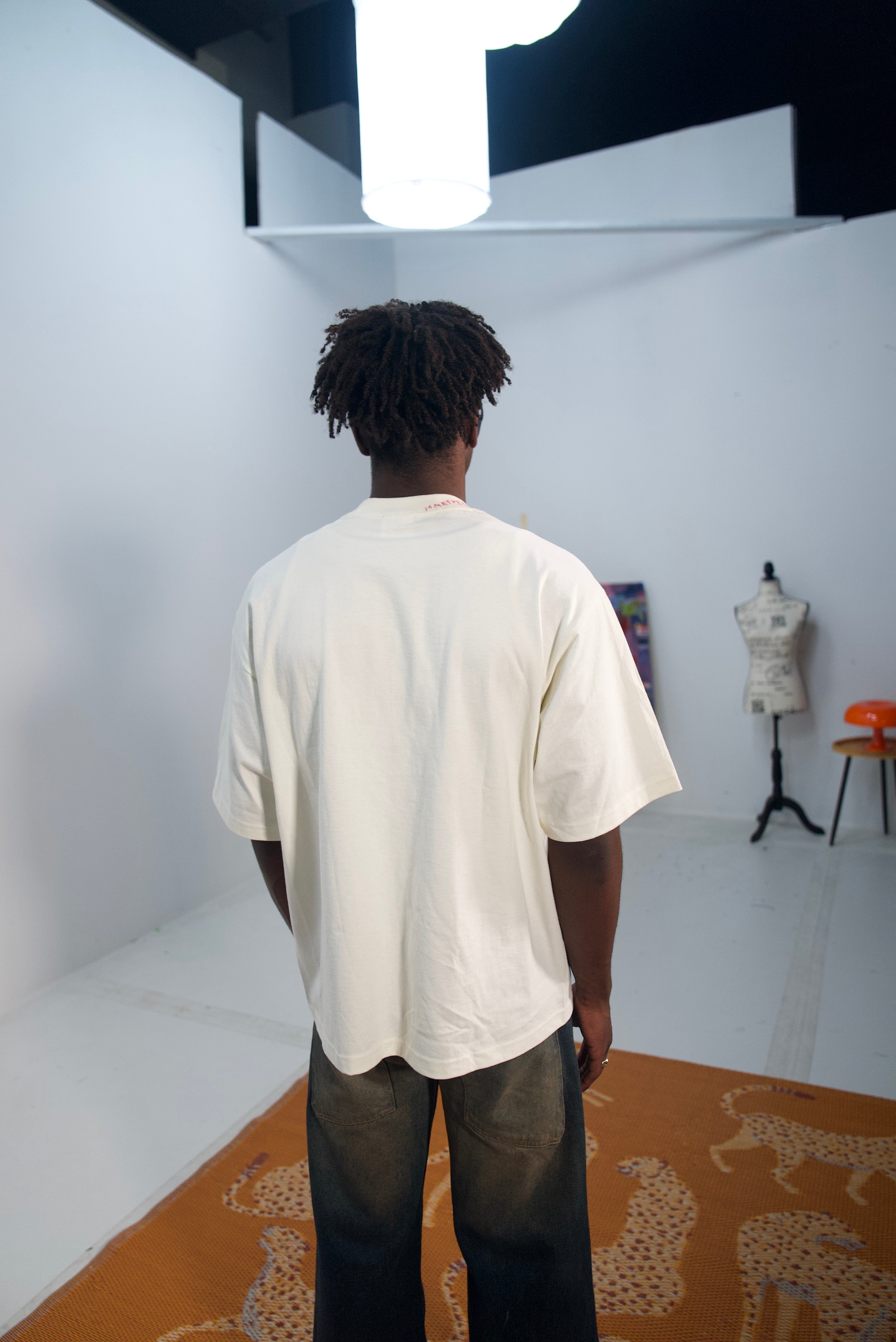 IAR Hand-Stitched Vine Design on Boxy Cropped Tee by JBM • Unisex • XL