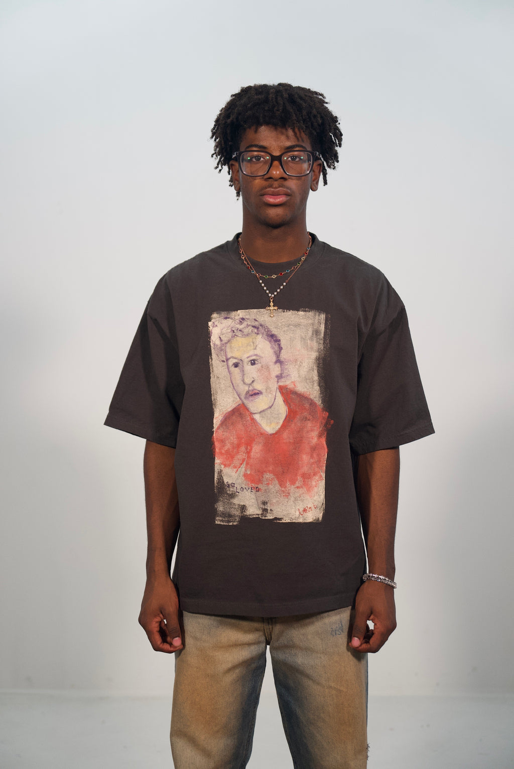 Hand-Painted ‘So Loved’ Boxy Cropped Tee by Little b • Unisex • 2XL