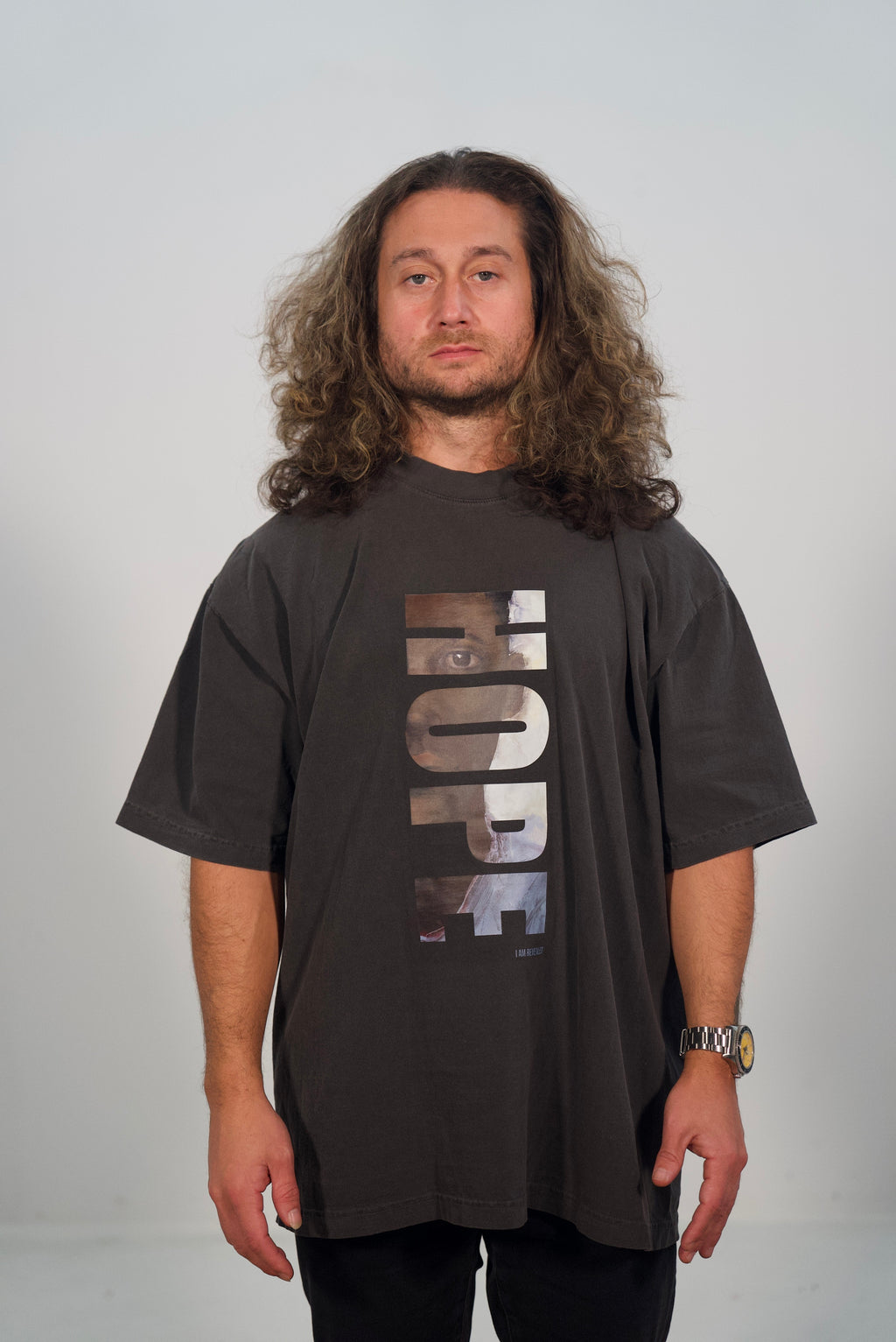 Hand-Painted and Printed Faith, Hope, and Love ‘Hope’ Tee by Little b • Unisex • XL