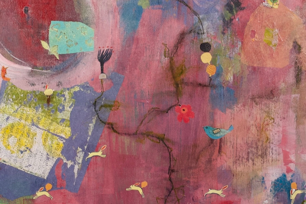 Original Garden Mixed Media Abstract by Beth Little  - 36x48 Inches