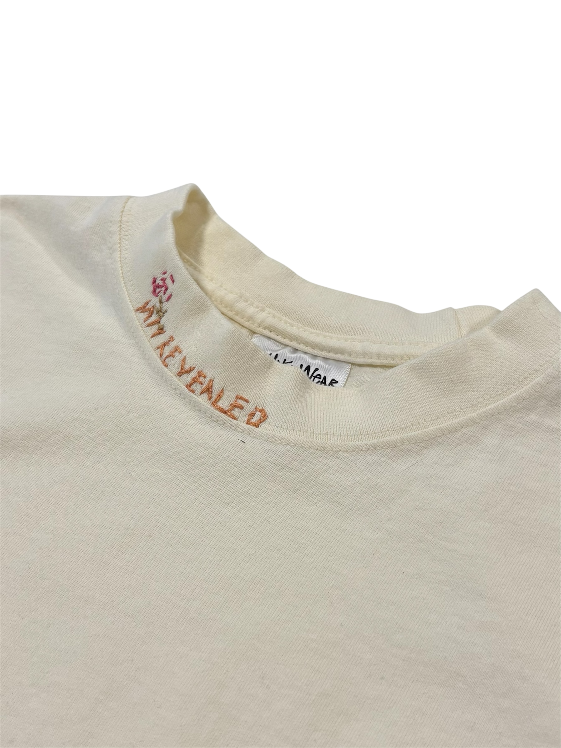 IAR Hand-Stitched Rose Design on Boxy Cropped Tee by JBM • Unisex • M