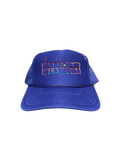 Hand-Embroidered Abstract Cross on a Purple Strap-back Trucker by Beth Little • Unisex