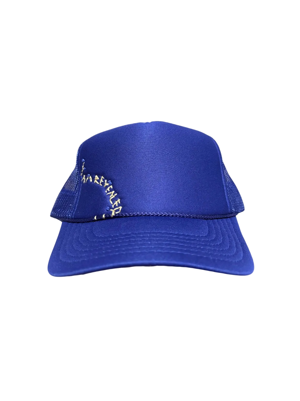 Hand-Embroidered Purple Wildflowers on Strap-back Trucker by JBM • Unisex