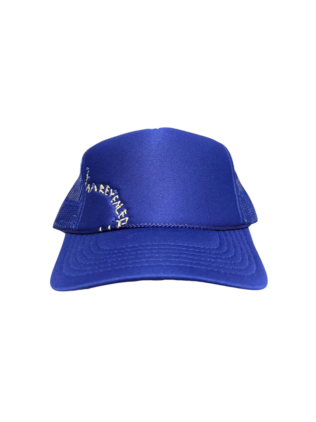 Hand-Embroidered Purple Wildflowers on Strap-back Trucker by JBM • Unisex