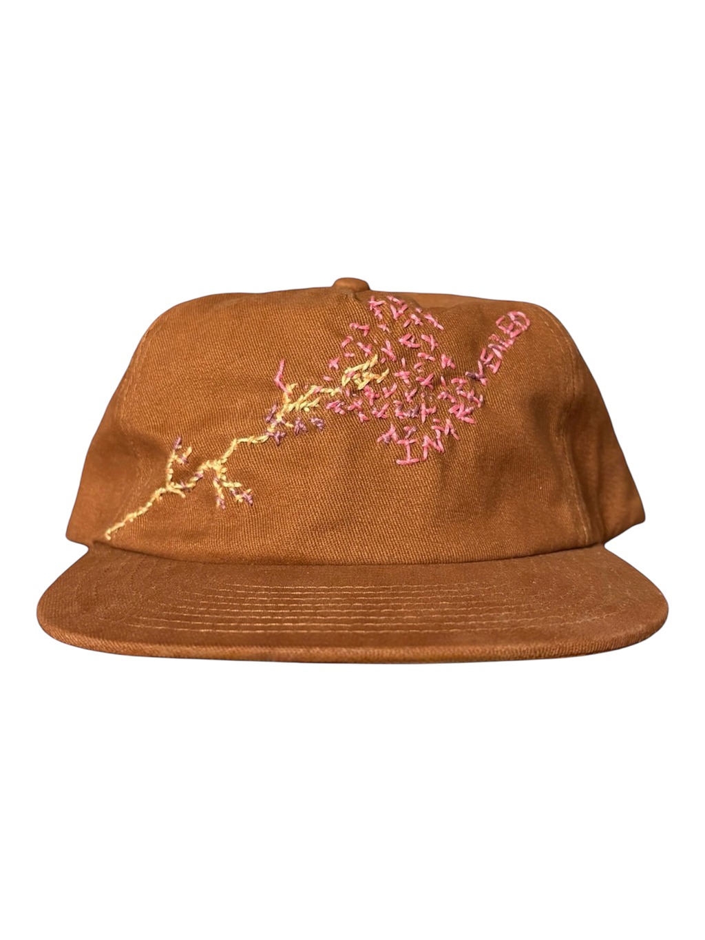 Hand-Stitched Vine Design on Cotton Snapback by JBM • Unisex