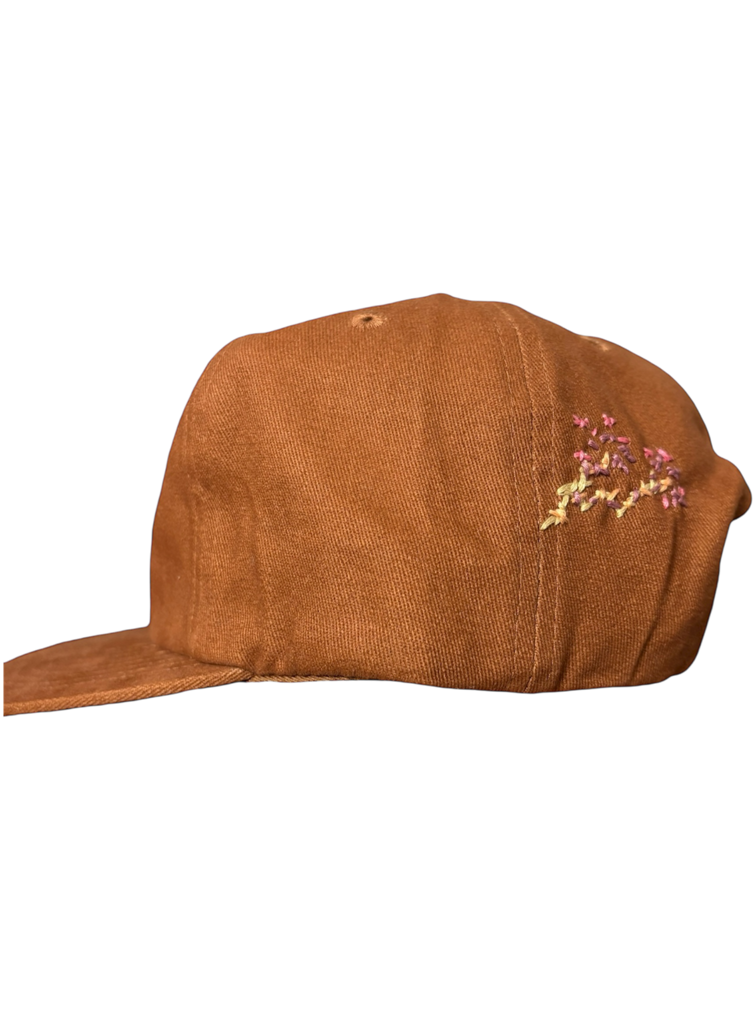 Hand-Stitched Vine Design on Cotton Snapback by JBM • Unisex