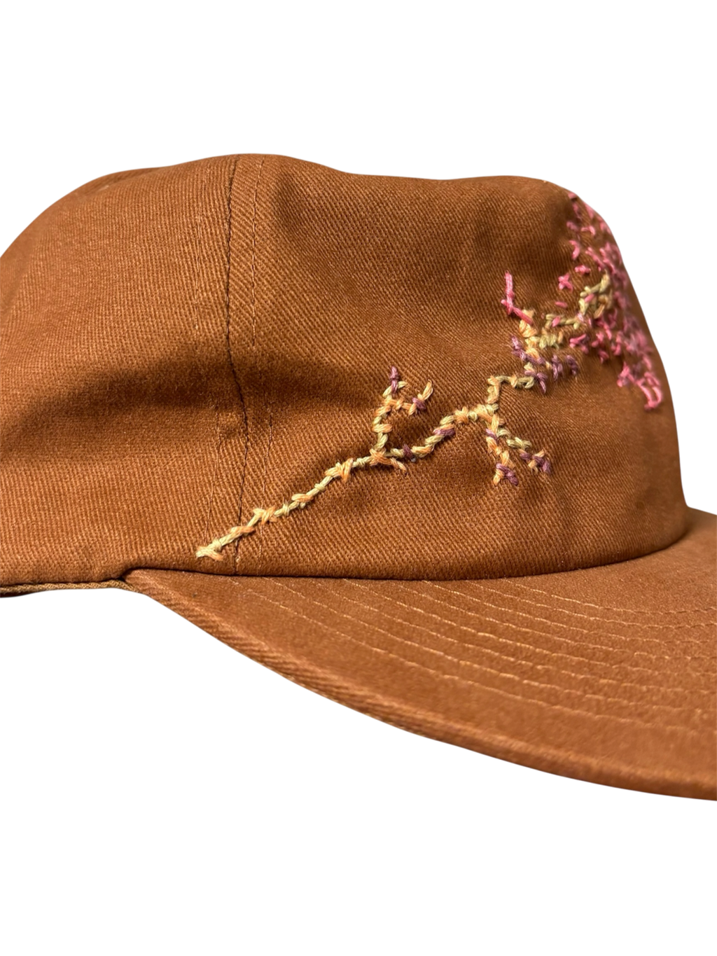 Hand-Stitched Vine Design on Cotton Snapback by JBM • Unisex