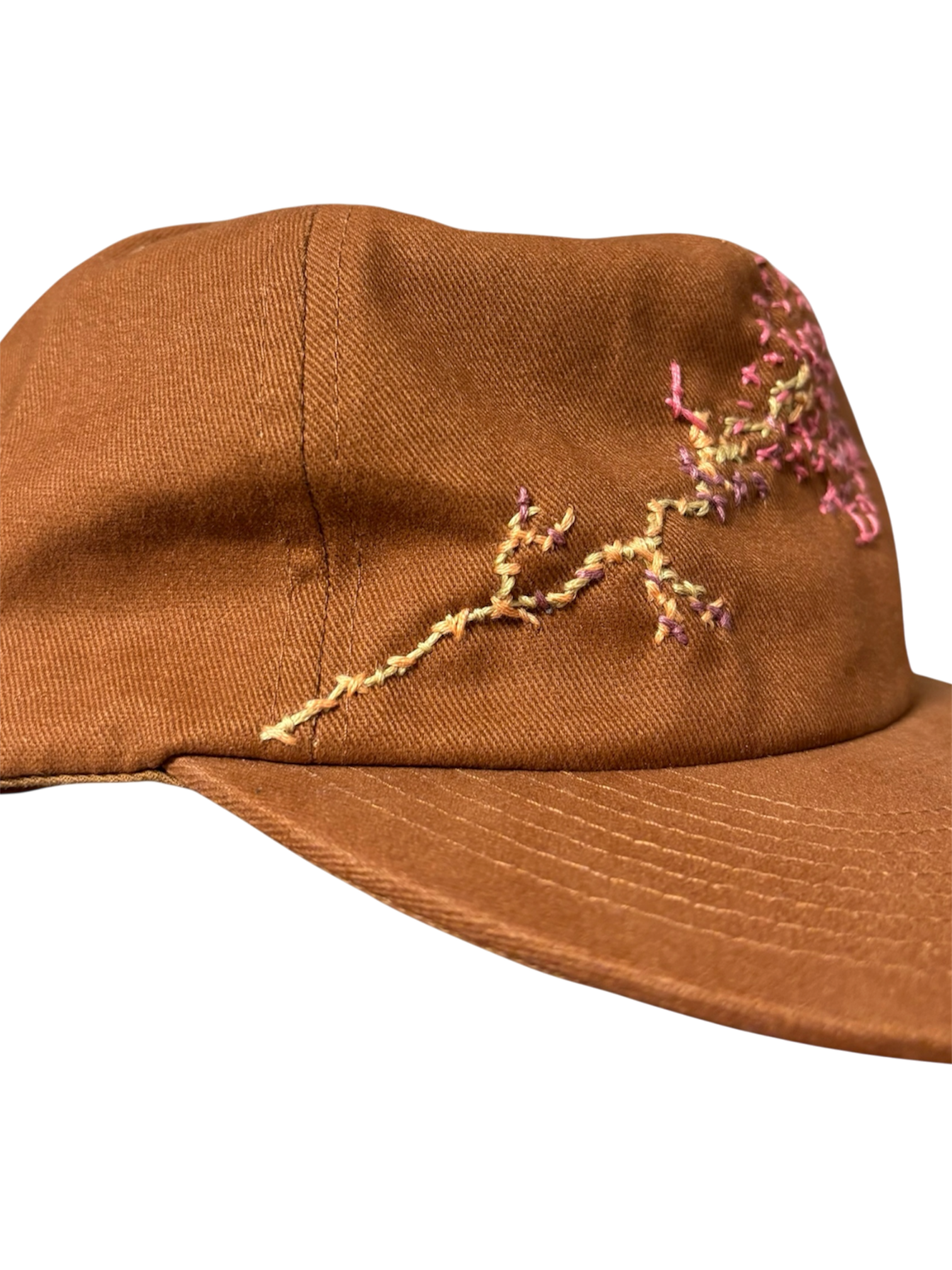 Hand-Stitched Vine Design on Cotton Snapback by JBM • Unisex