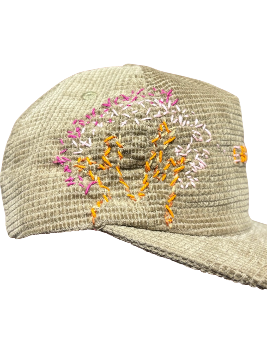 Hand-Stitched Eden Design on corduroy Snapback Hat by JBM • Unisex